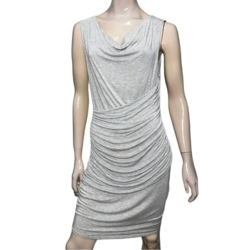 Made by Johnny Women’s Size L Heather Gray Shirred Tank Knee Length Dress